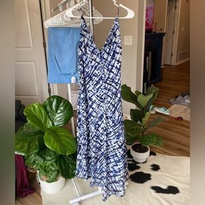 Jason Wu blue and white brush stroke print dress